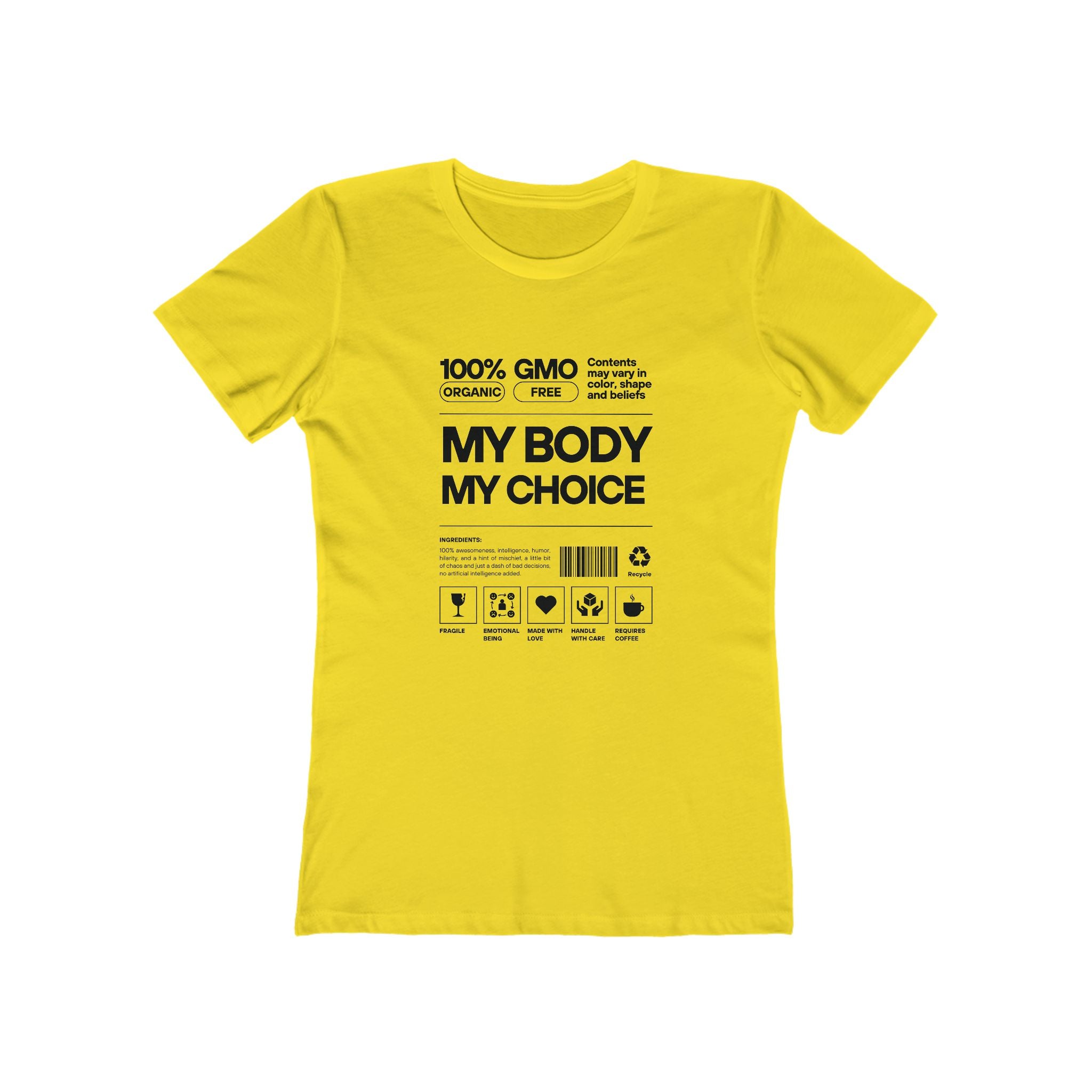 My Body. My Choice. | 100% Cotton Women’s Boyfriend Tee | Sizes Up To 3XL