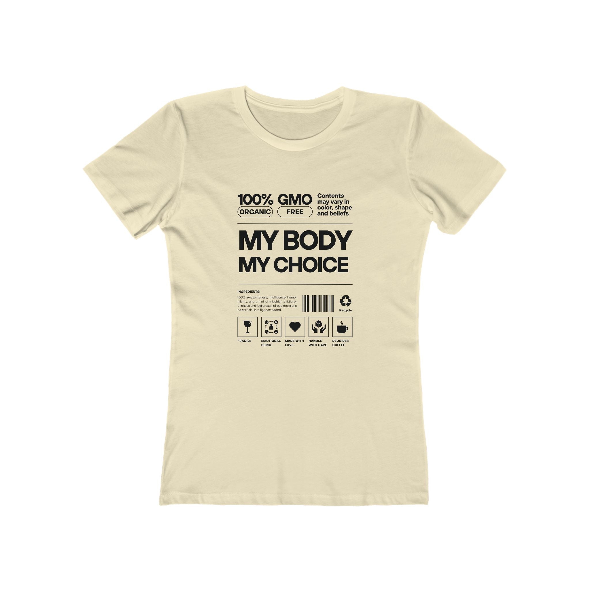 My Body. My Choice. | 100% Cotton Women’s Boyfriend Tee | Sizes Up To 3XL