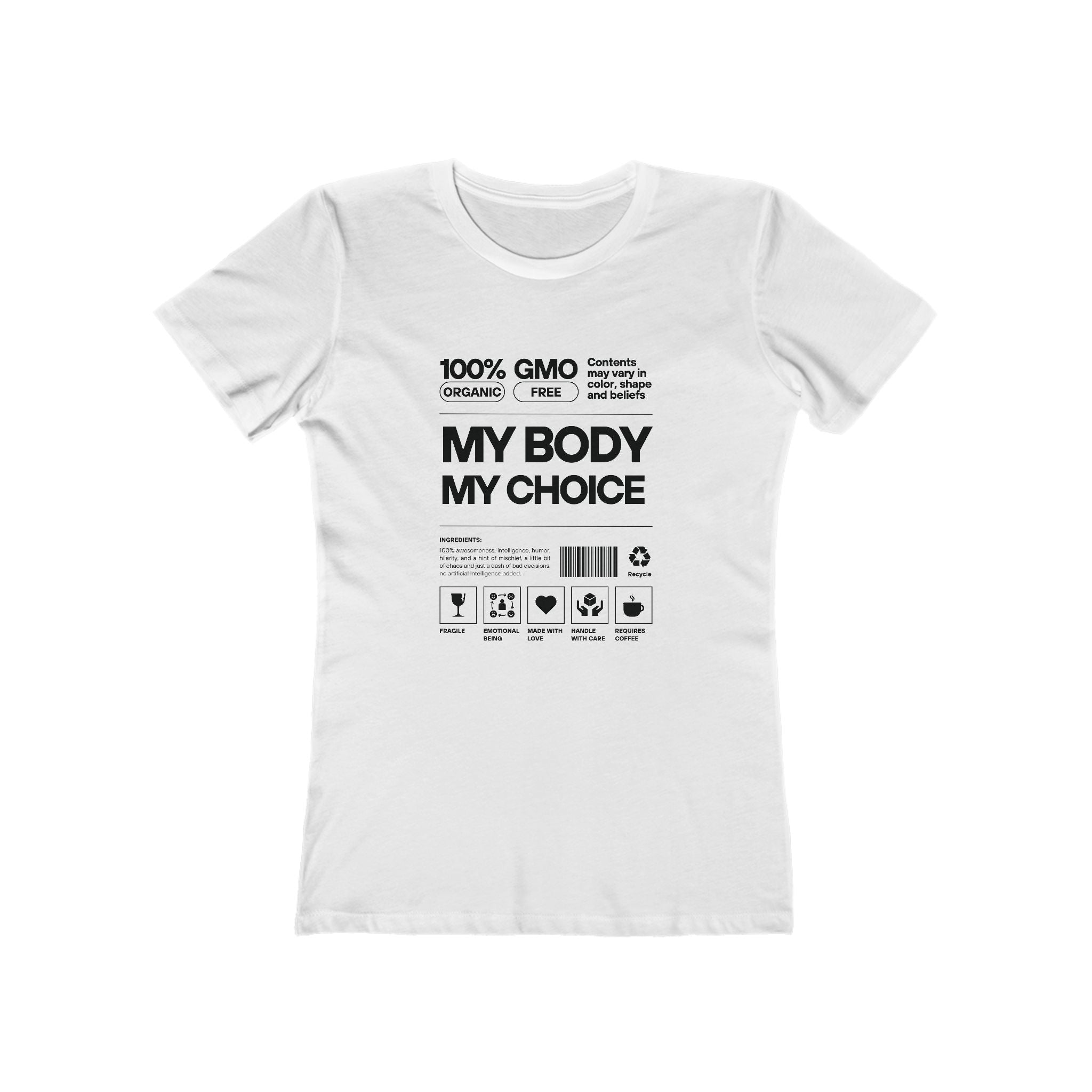My Body. My Choice. | 100% Cotton Women’s Boyfriend Tee | Sizes Up To 3XL