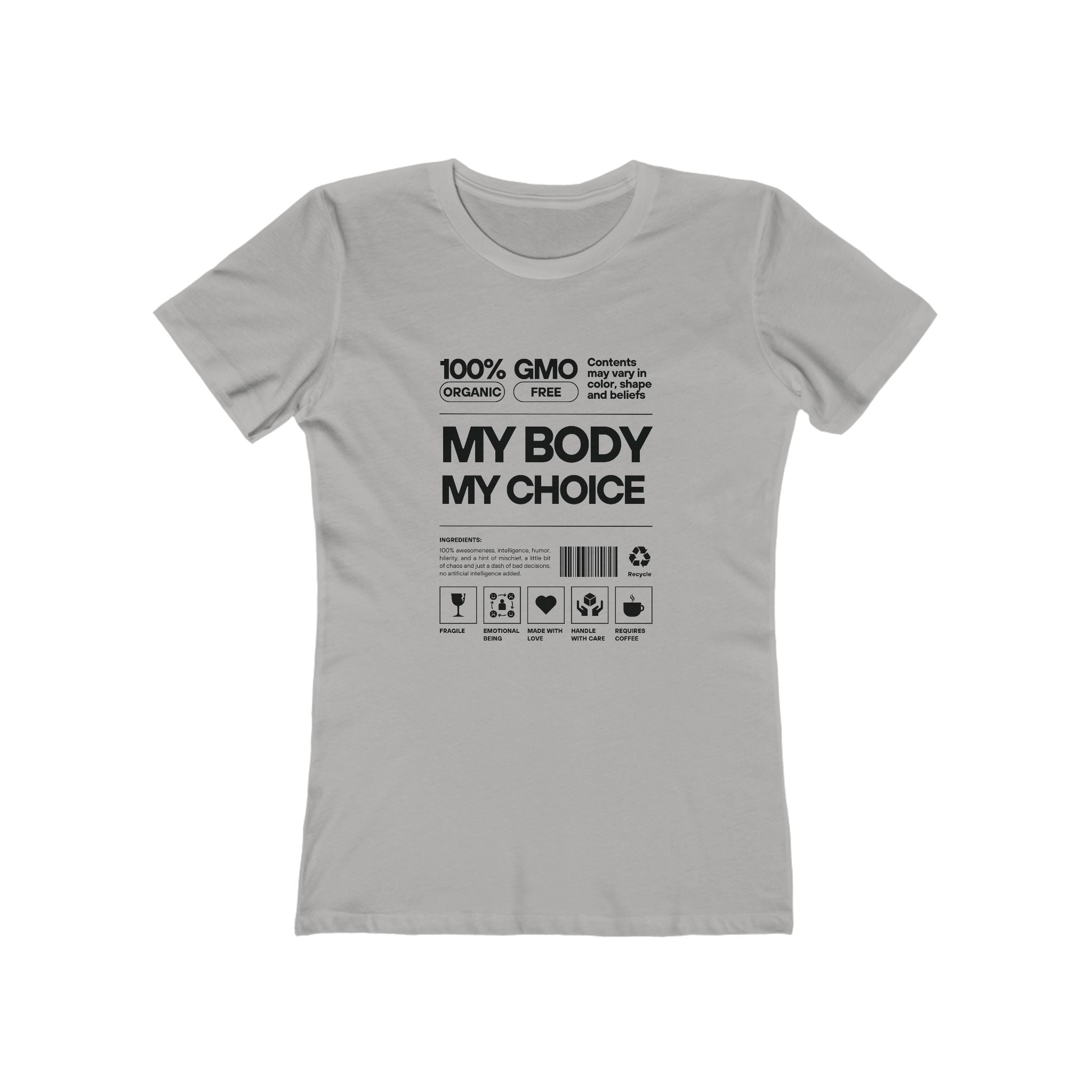 My Body. My Choice. | 100% Cotton Women’s Boyfriend Tee | Sizes Up To 3XL