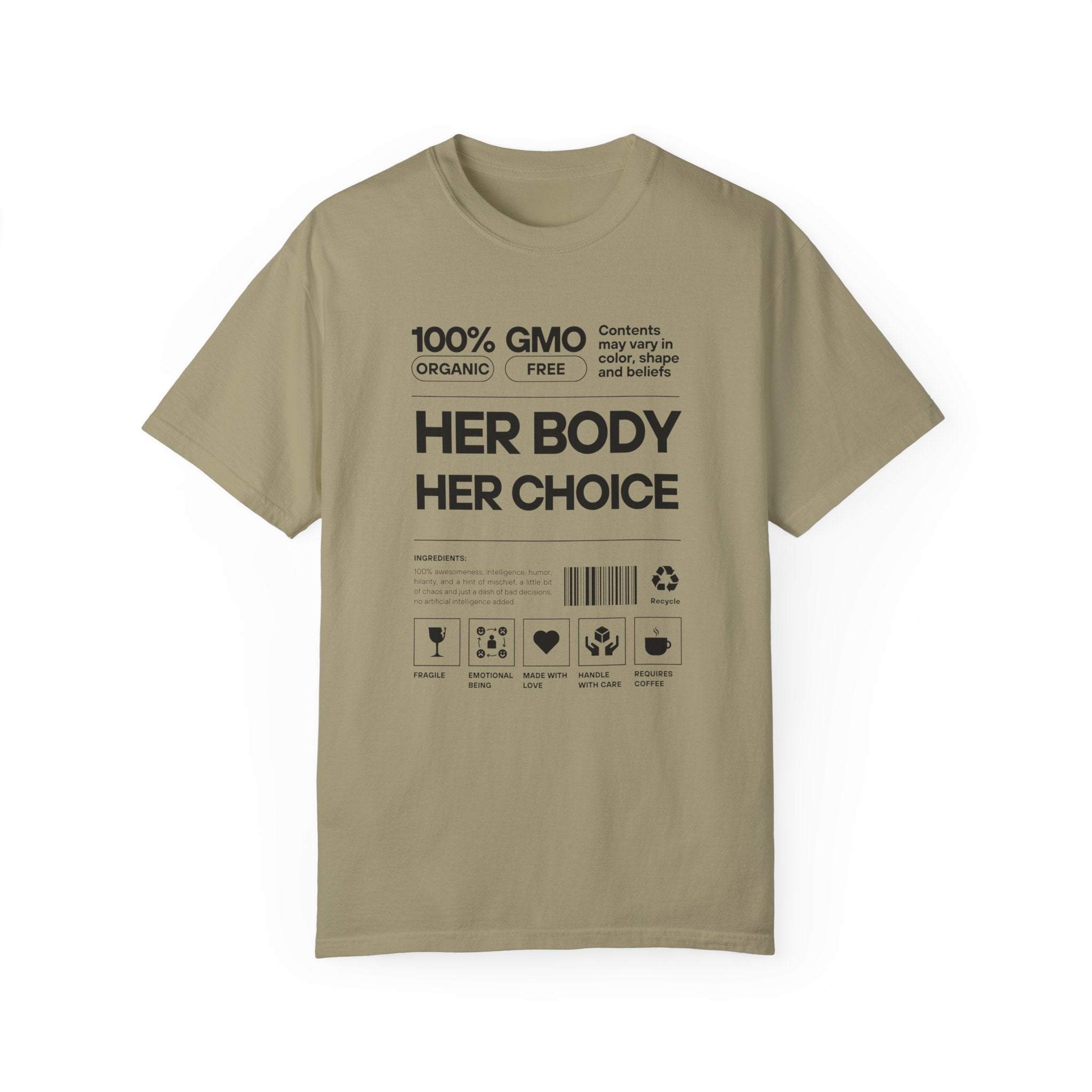 Her Body. Her Choice. | Men's 100% U.S.A. Organic Cotton T-Shirt | Sizes Up To 4XL