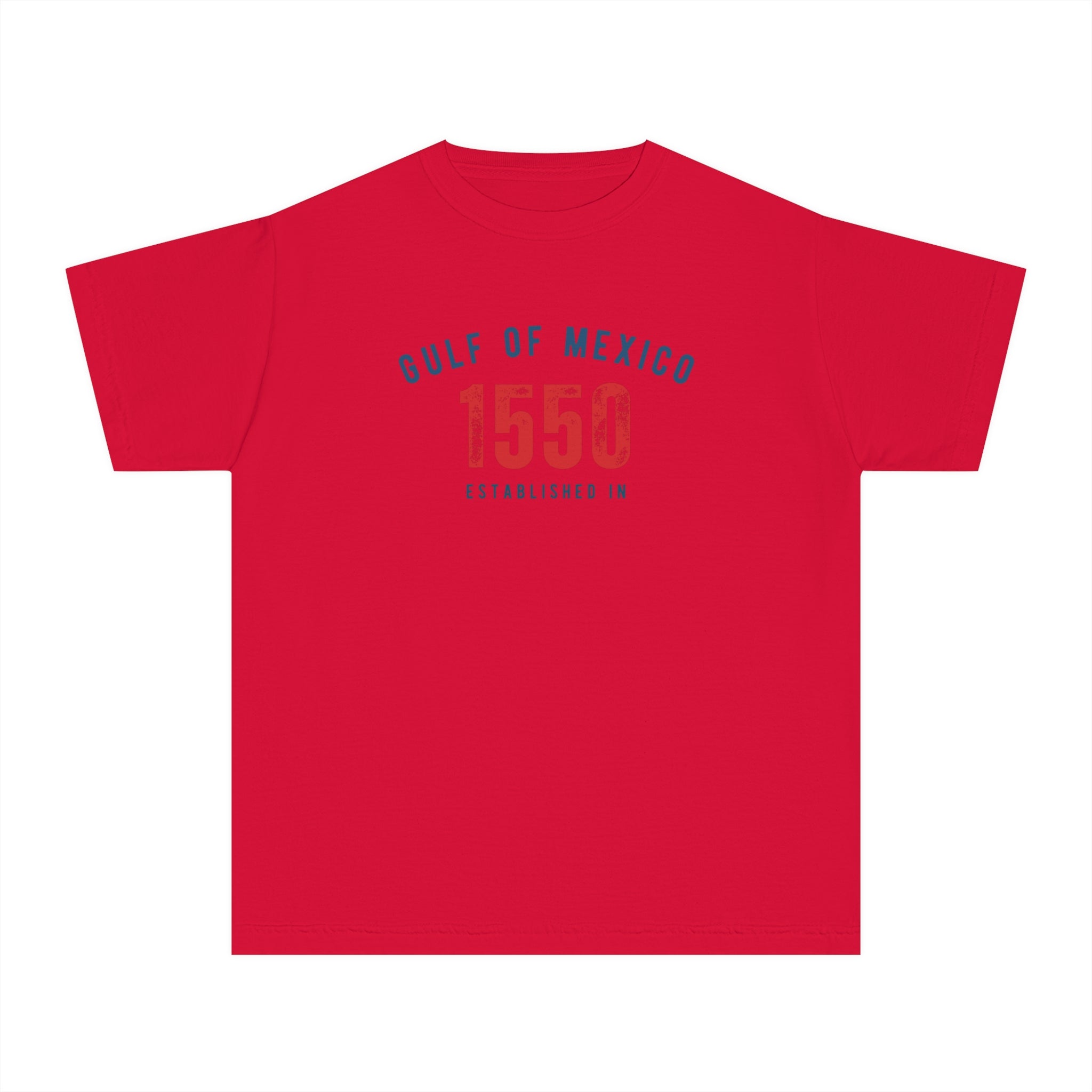Gulf of Mexico Established in 1550 | Youth 100% Cotton T-Shirt | Sizes Up To XL