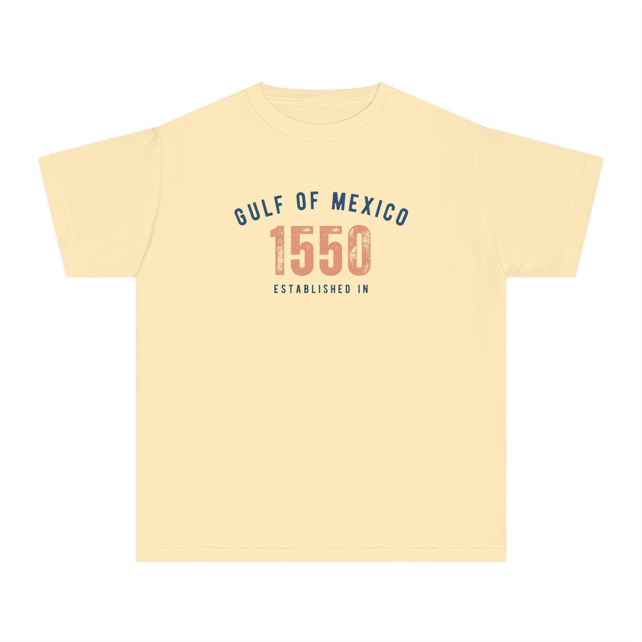 Gulf of Mexico Established in 1550 | Youth 100% Cotton T-Shirt | Sizes Up To XL