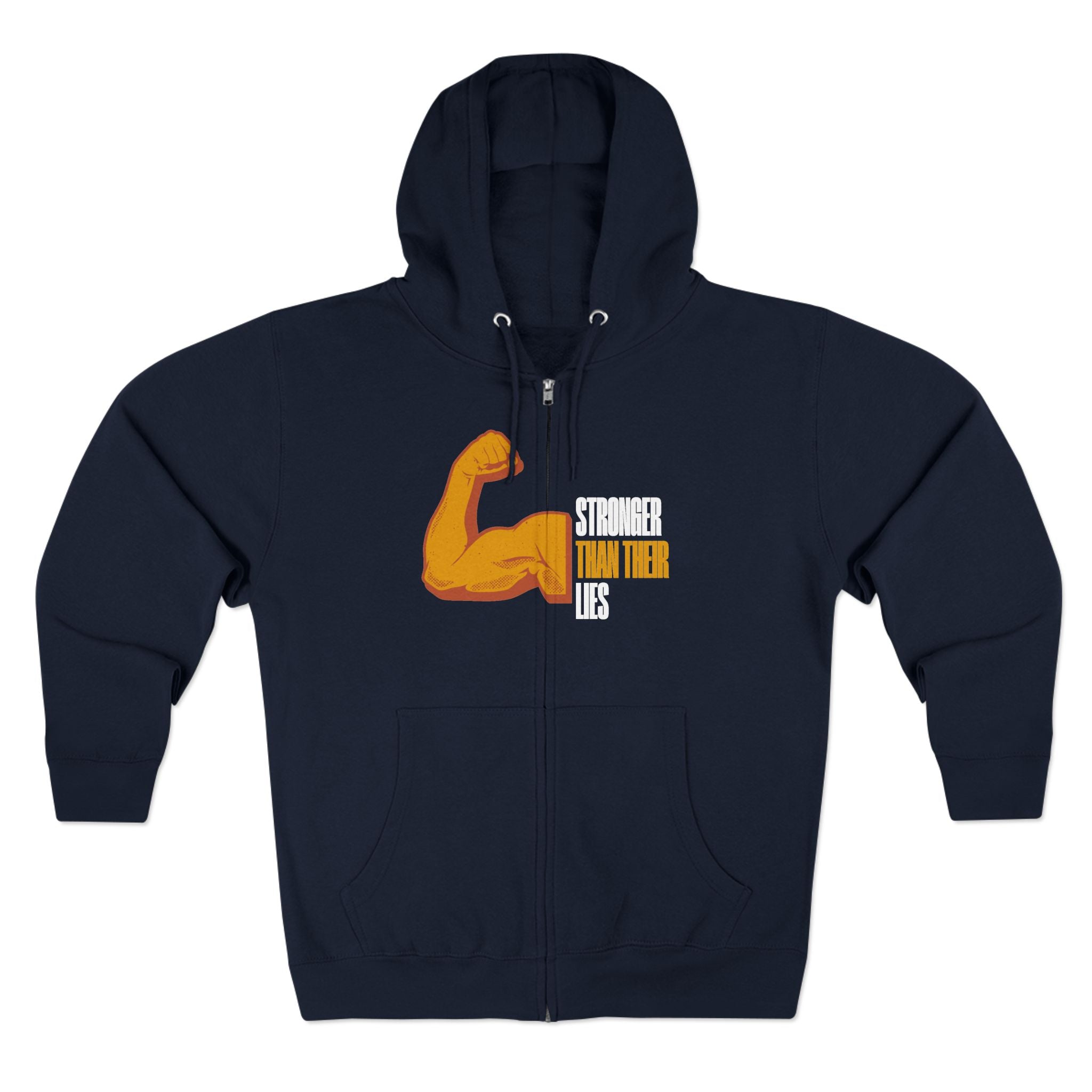 Stronger Than Their Lies | Men's Zip Up Hoodie | Sizes Up To 3XL