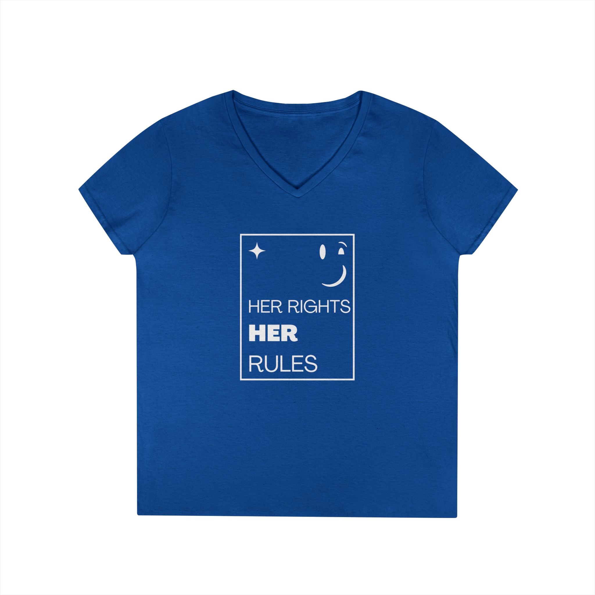 Her Rights, Her Rules | Ladies' 100% Cotton V-Neck Tee | Sizes Up To 3XL