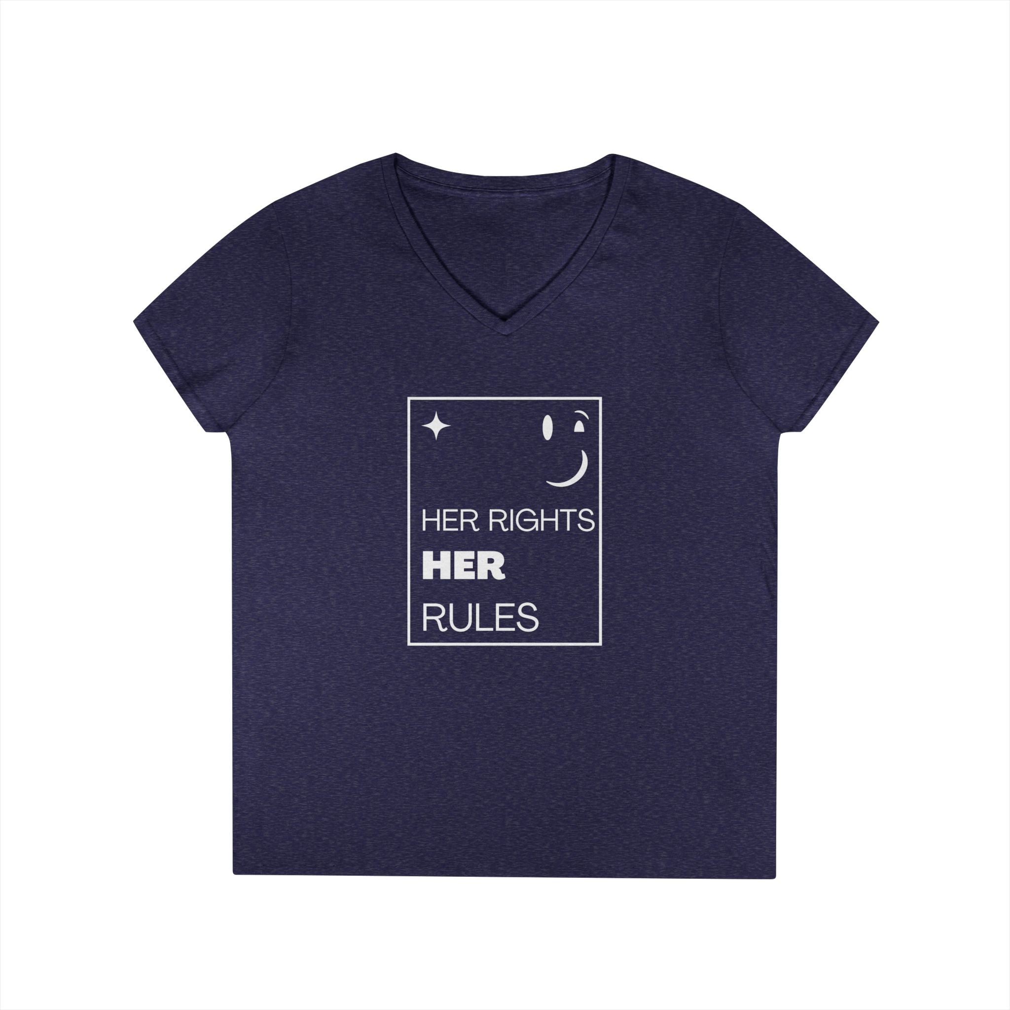Her Rights, Her Rules | Ladies' 100% Cotton V-Neck Tee | Sizes Up To 3XL