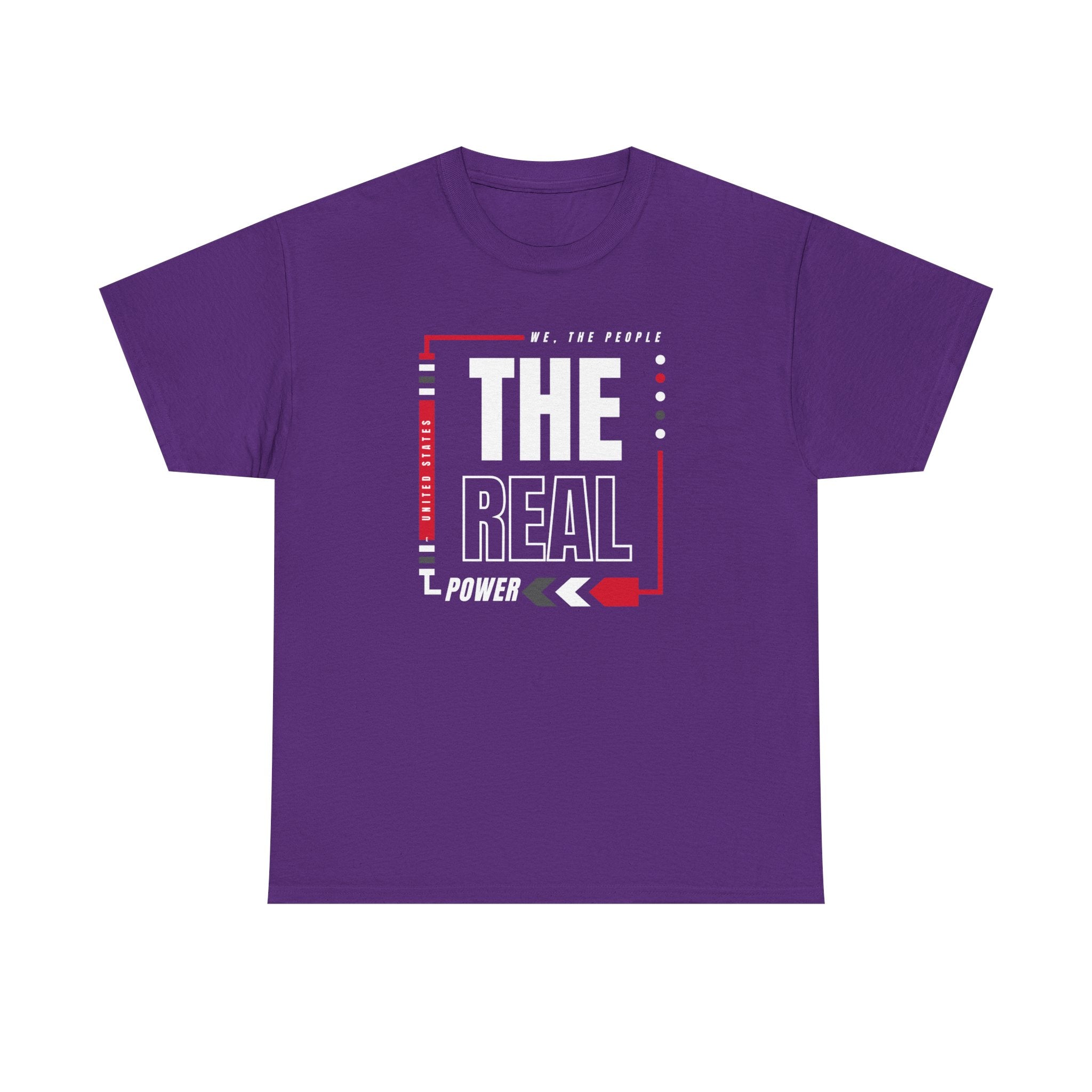 'We, The People, The Real Power' | Men's Heavy USA Cotton T-Shirt | Sizes Up To 5XL