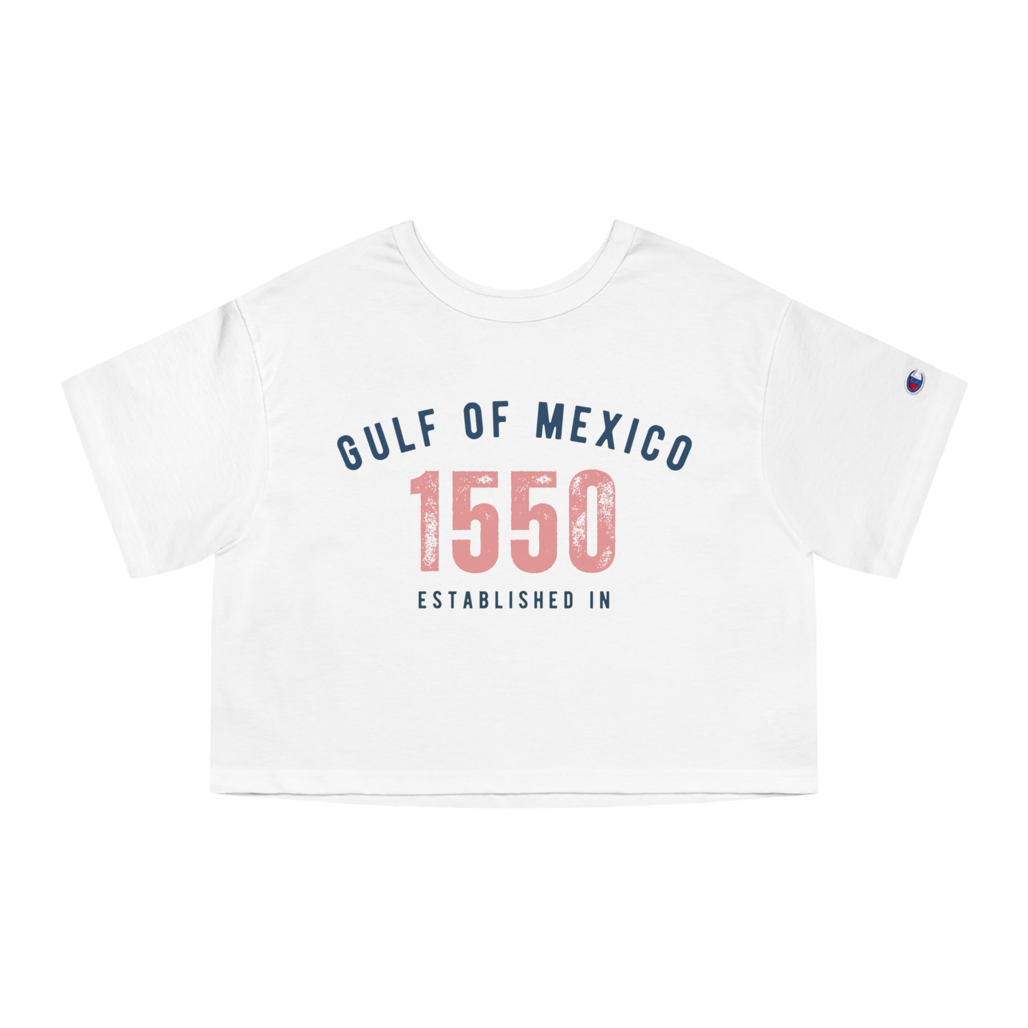 Gulf of Mexico Established in 1550 | Women’s 100% Cotton Cropped T-Shirt | Sizes Up To 2XL