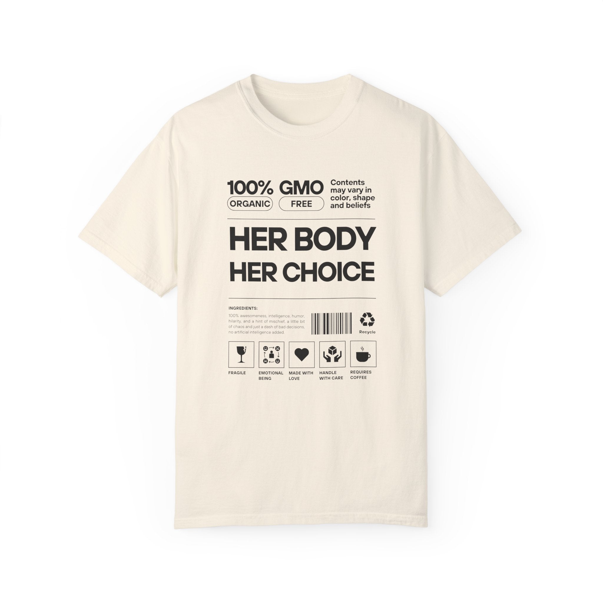 Her Body. Her Choice. | Men's 100% U.S.A. Organic Cotton T-Shirt | Sizes Up To 4XL