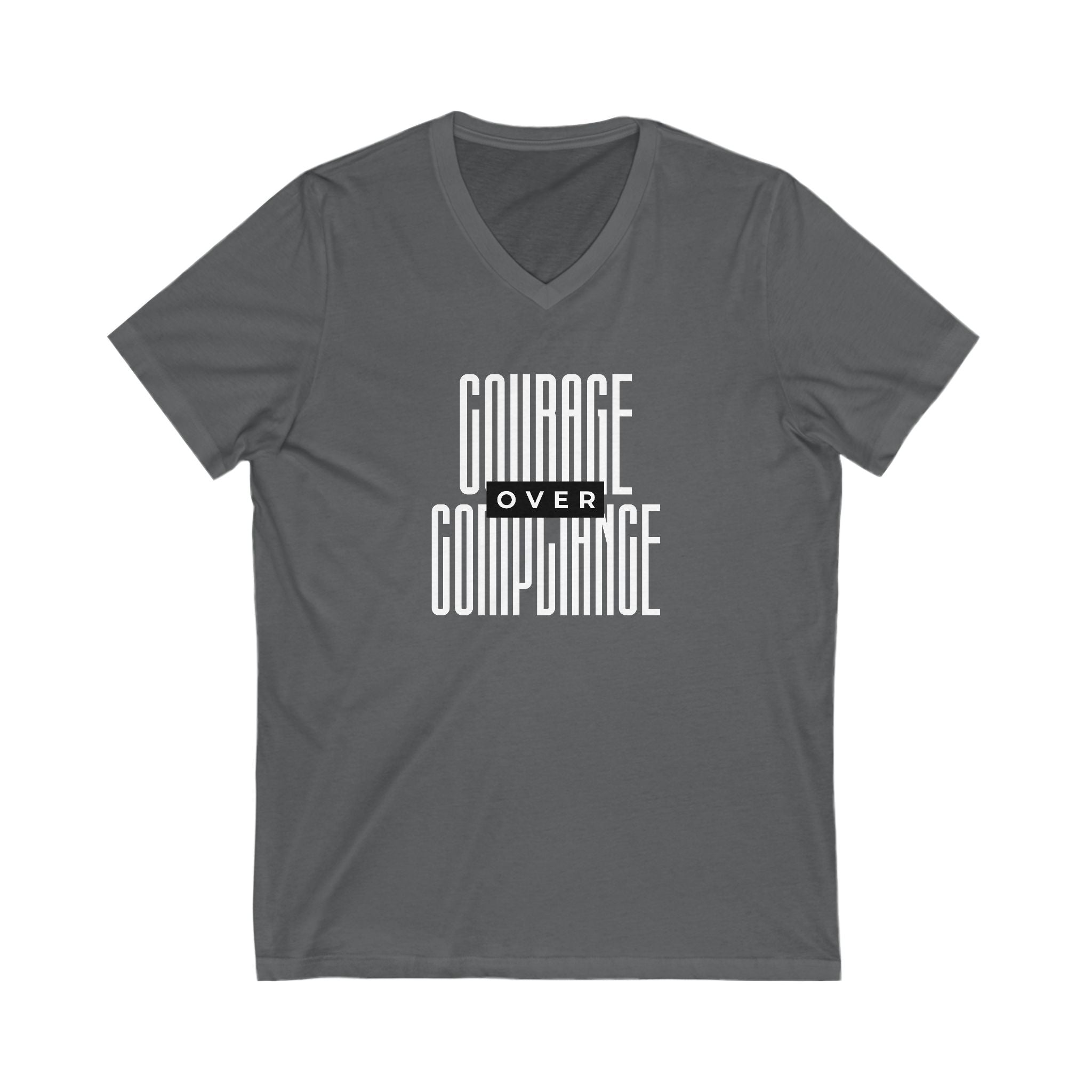 Courage Over Compliance | Men's V-Neck T-Shirt | Sizes Up To 2XL