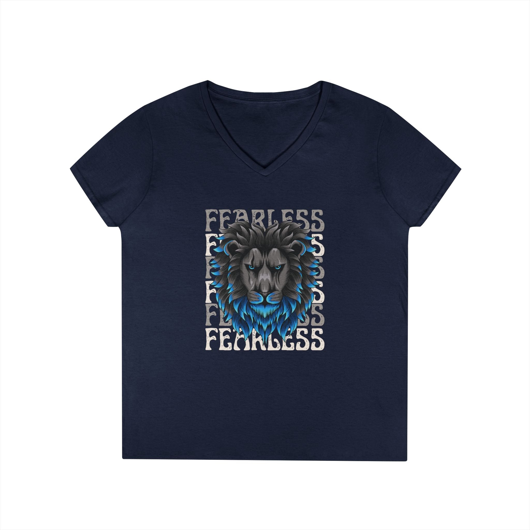Fearless | Ladies' 100% Cotton V-Neck T-Shirt | Sizes Up To 3XL
