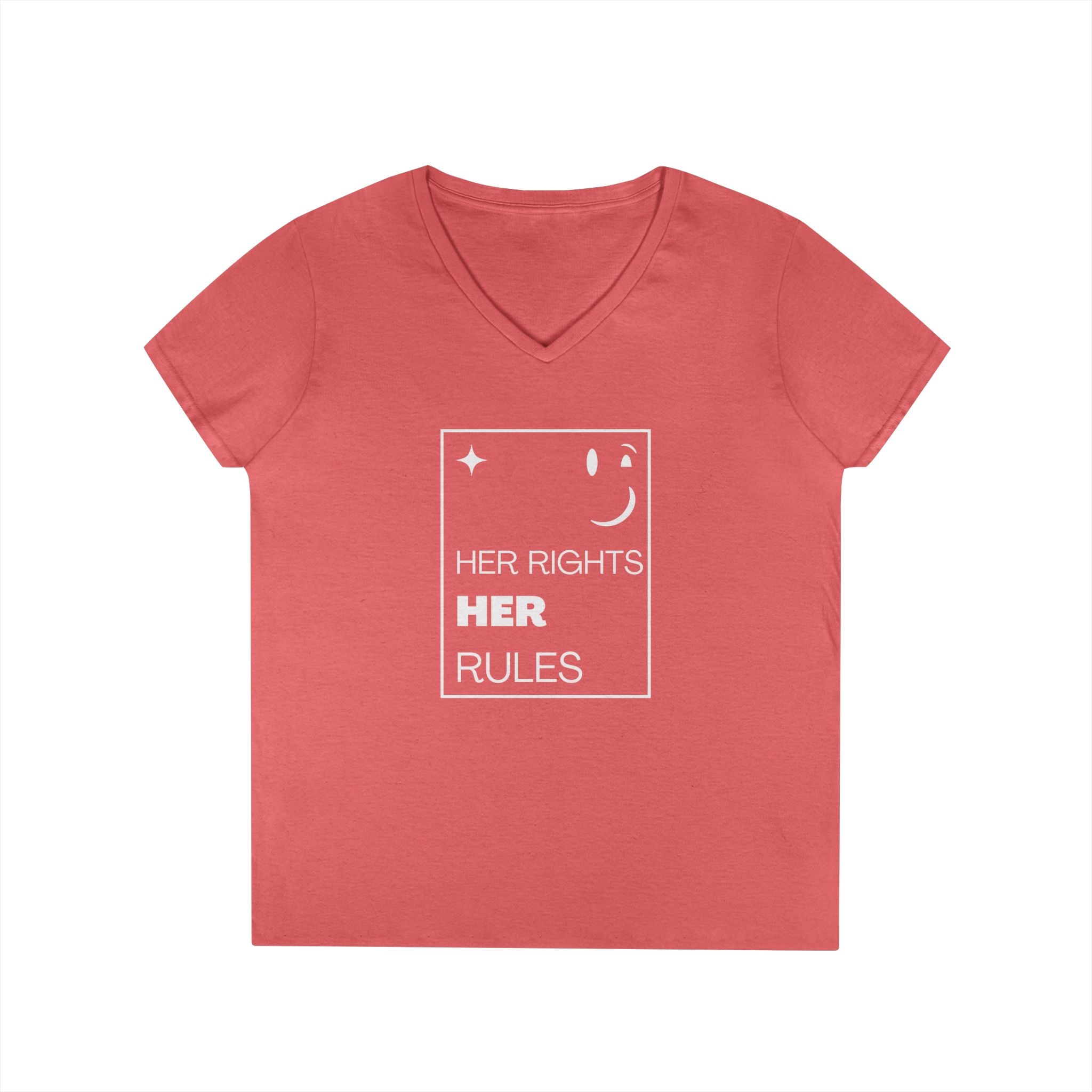 Her Rights, Her Rules | Ladies' 100% Cotton V-Neck Tee | Sizes Up To 3XL