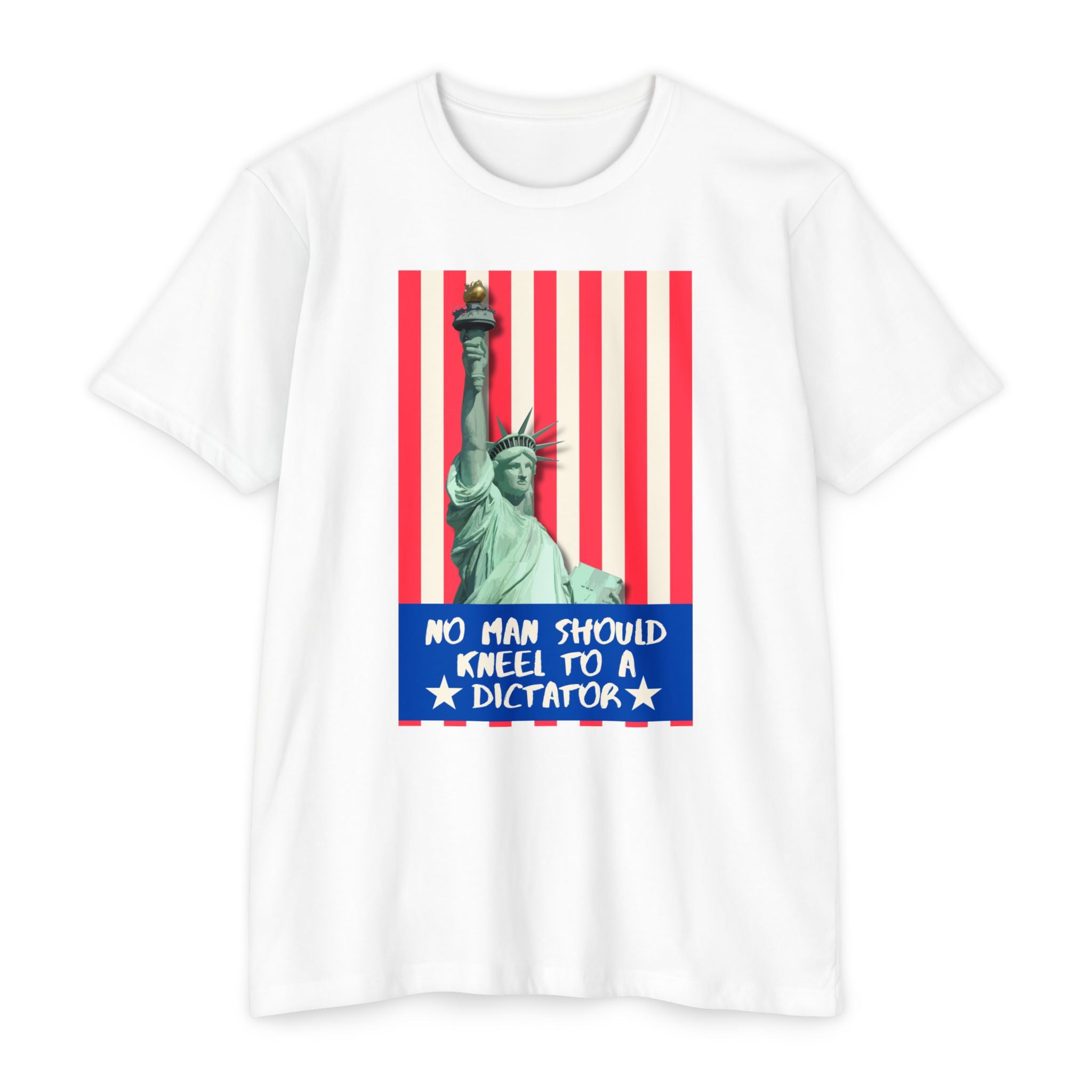 No Man Should Kneel to a Dictator | Men's CVC Jersey T-Shirt | Sizes Up To 4XL