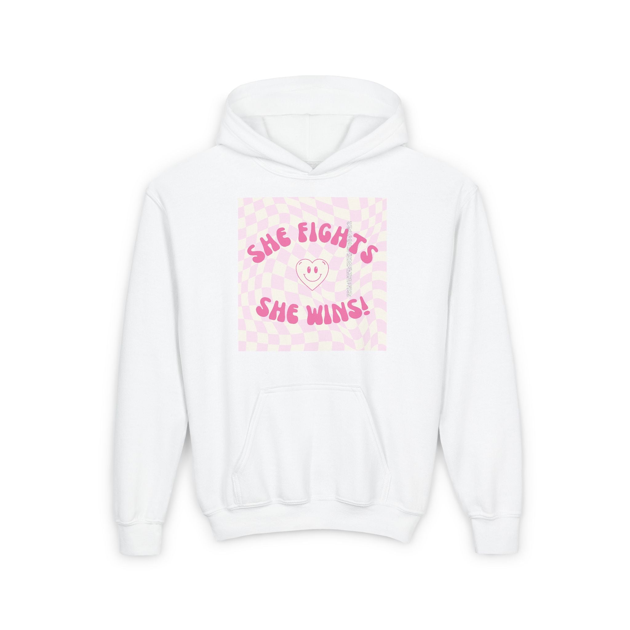 She Fights, She Wins!" Girls | Girl Empowerment Hoodie | Sizes Up To XL