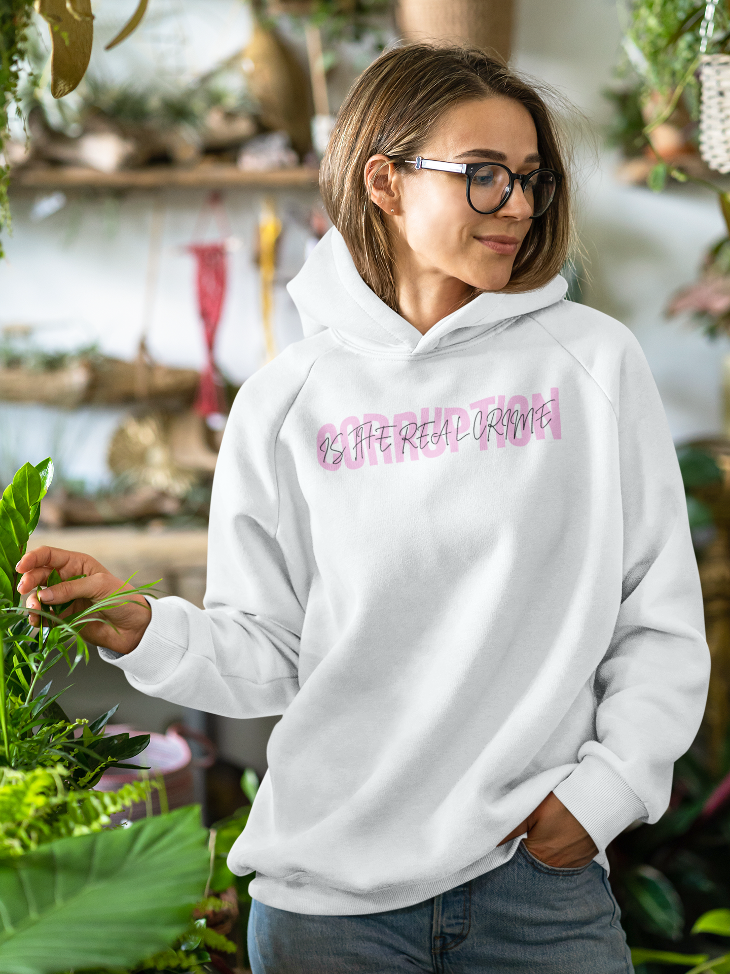 Corruption is The Real Crime | Women's Hooded Sweatshirt | Sizes Up To 2XL
