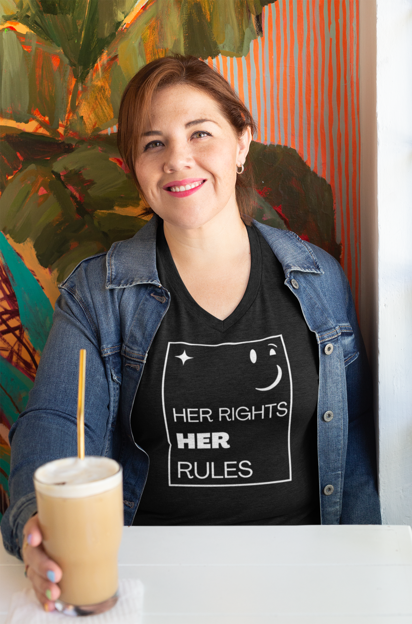Her Rights, Her Rules | Ladies' 100% Cotton V-Neck Tee | Sizes Up To 3XL