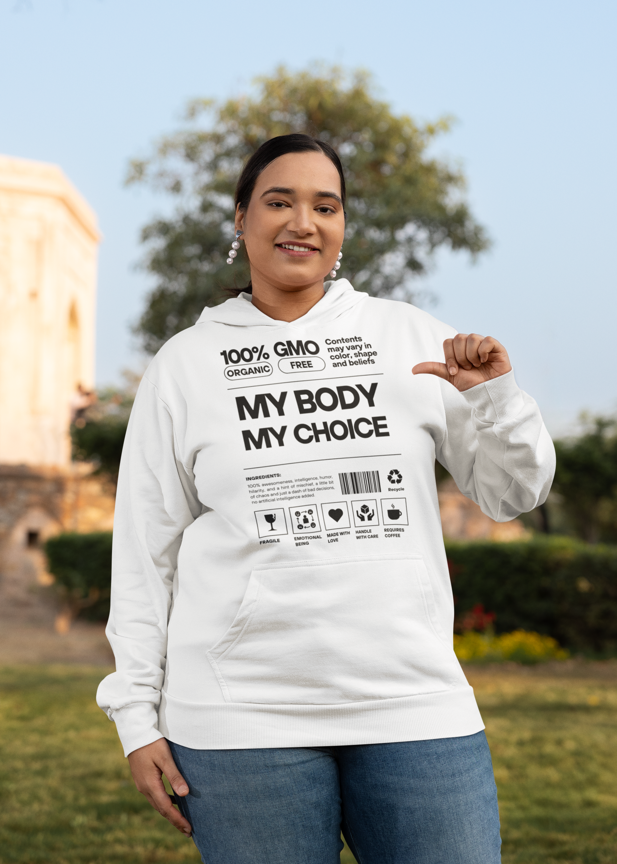My Body. My Choice. | Organic Cotton Hoodie | Sizes Up To 3XL