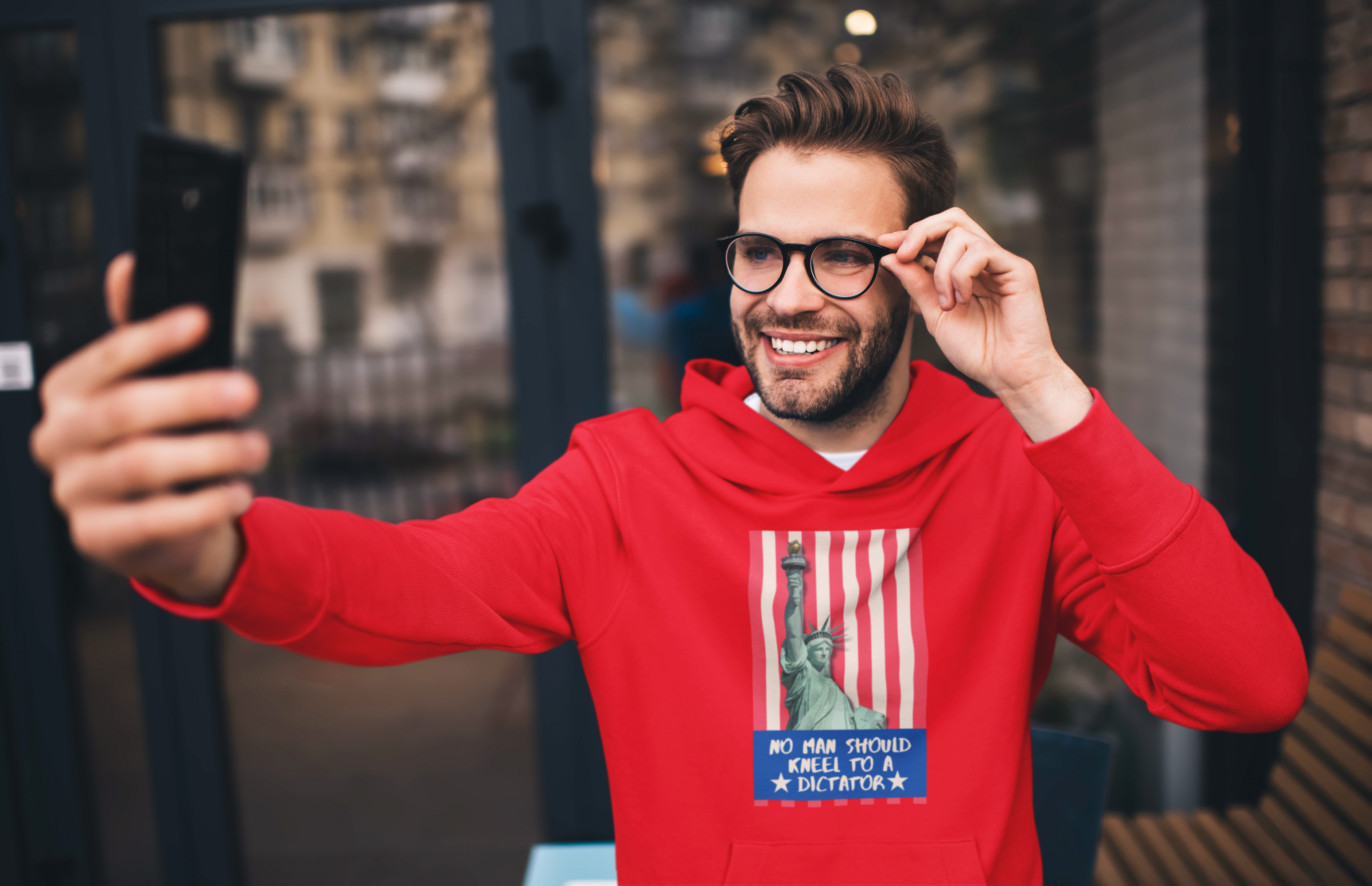 No Man Should Kneel To A Dictator | Men's 50/50 Cotton/Poly Blend Hoodie | Sizes Up To 3XL