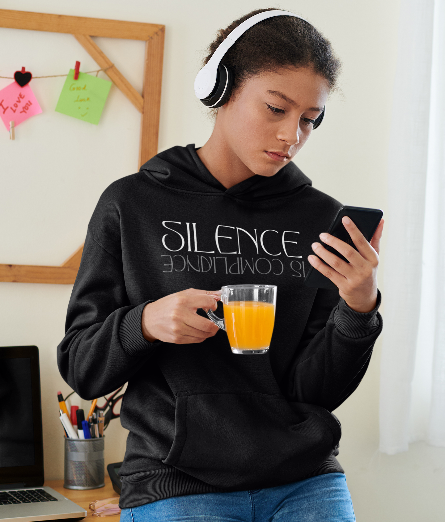 Silence Is Compliance | Youth Ultra Comfortable Heavy Blend Hoodie | Sizes Up To XL