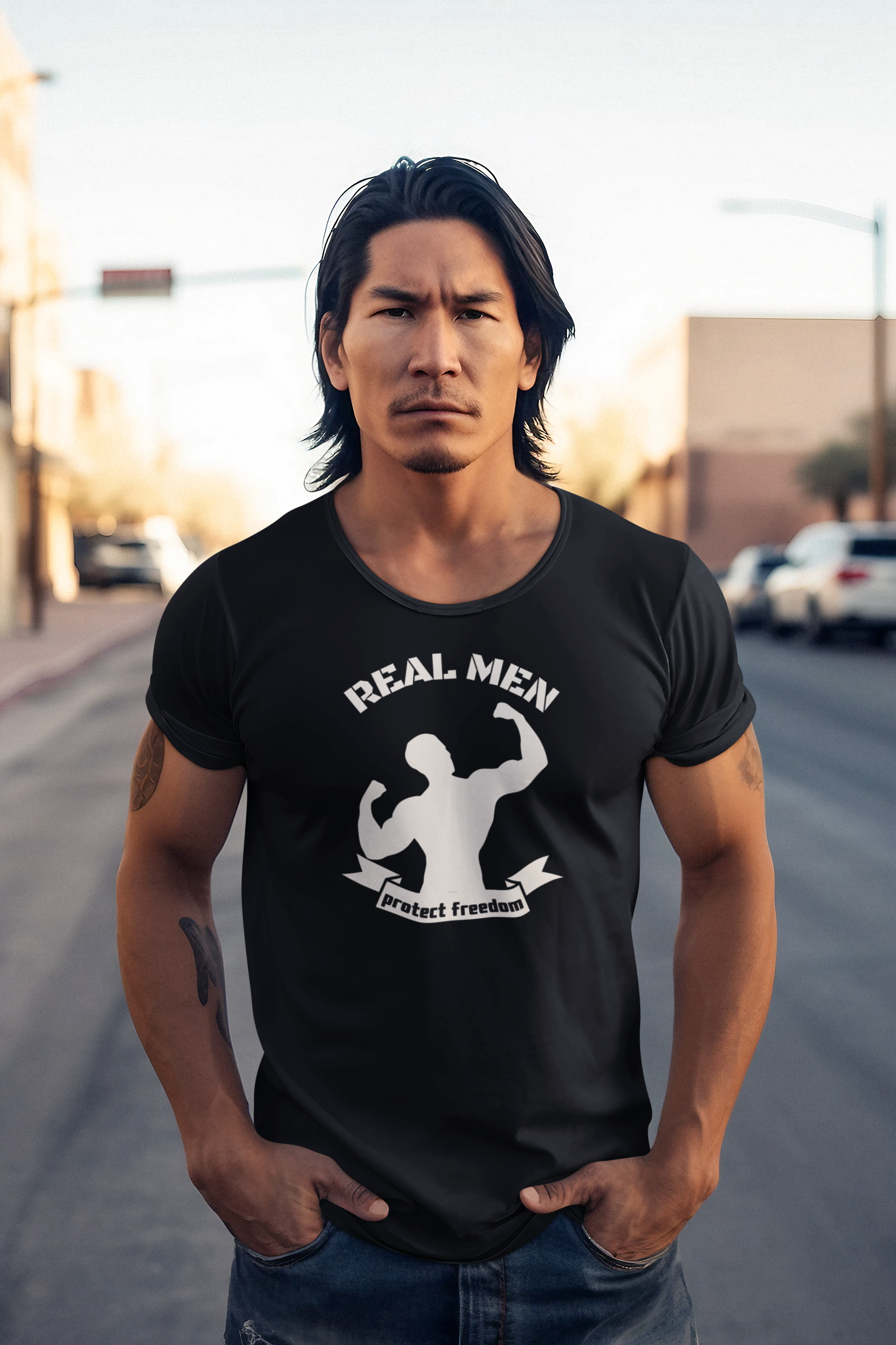 Real Men Protect Freedom | Men's Patriotic T-Shirt | Sizes Up To 4XL