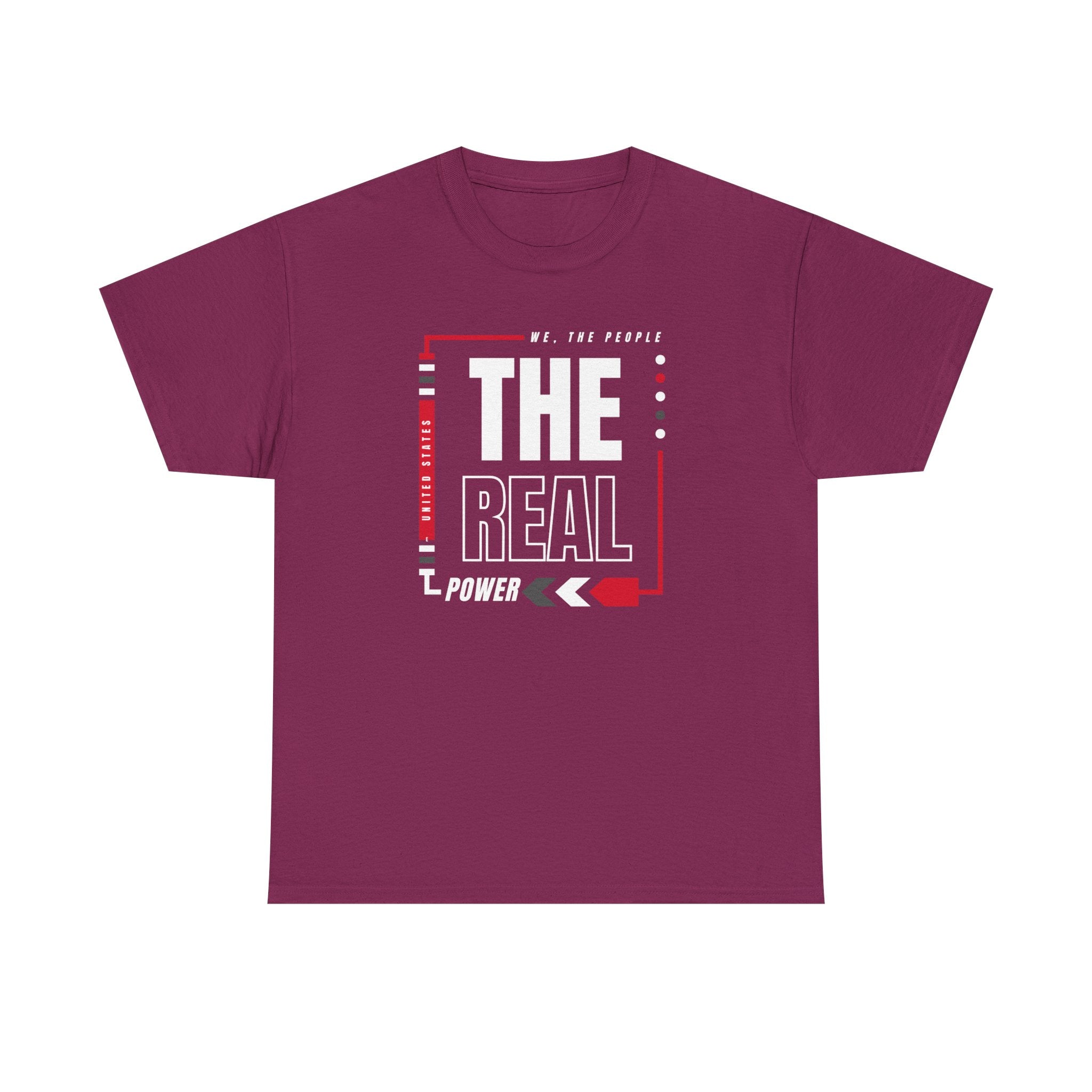 'We, The People, The Real Power' | Men's Heavy USA Cotton T-Shirt | Sizes Up To 5XL