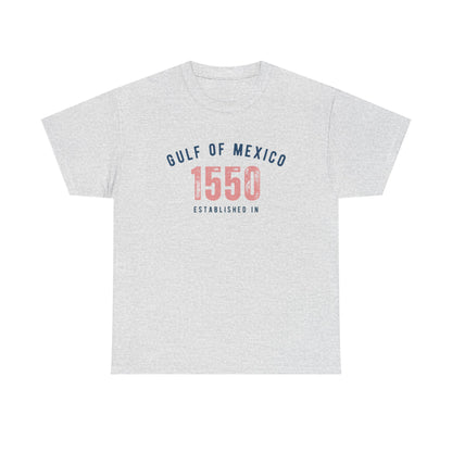 Gulf of Mexico - Established 1550 | Women's Heavy 100% USA Cotton T-Shirt | Sizes Up To 5XL
