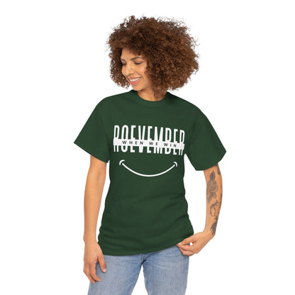 Unisex Heavy Cotton Tee | ROEVEMBER when we win (front) Women unite 2024 (back) | 11 colors, 8 sizes