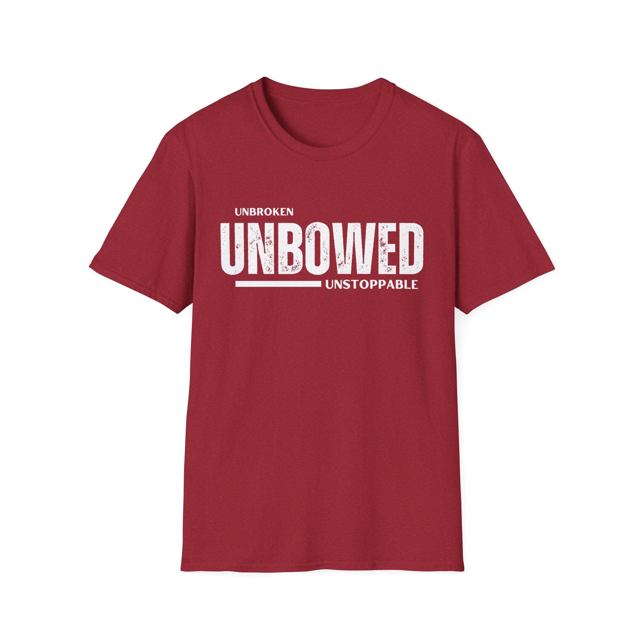 'Unbroken Unbowed Unstoppable' | Men's 100% USA Cotton Softstyle T-shirt | Sizes Up To 5XL