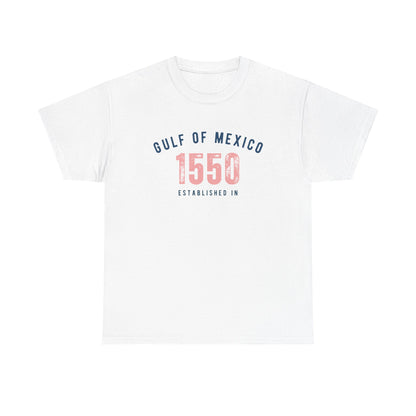 Gulf of Mexico - Established 1550 | Women's Heavy 100% USA Cotton T-Shirt | Sizes Up To 5XL