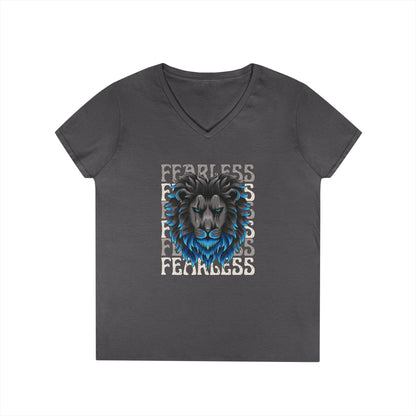 Fearless | Ladies' 100% Cotton V-Neck T-Shirt | Sizes Up To 3XL