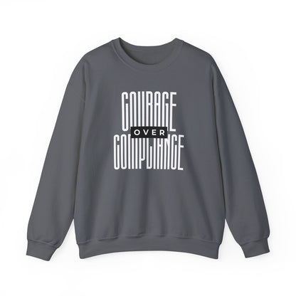 Courage Over Compliance | Men's Crewneck Sweatshirt | Sizes Up To 5XL