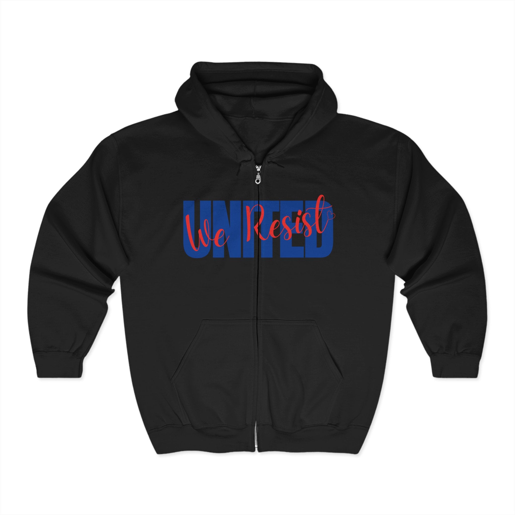Zip-Up Hoodie | Men's Heavy Blend Full Zip Up Sweatshirt | United We Resist | Sizes Up To 3XL