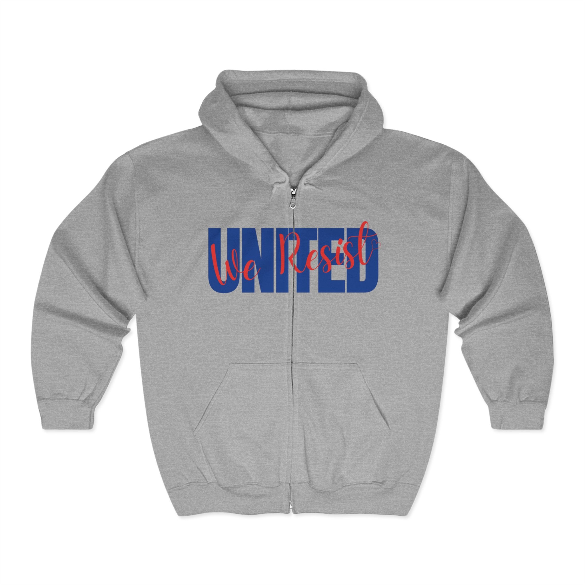Zip-Up Hoodie | Men's Heavy Blend Full Zip Up Sweatshirt | United We Resist | Sizes Up To 3XL