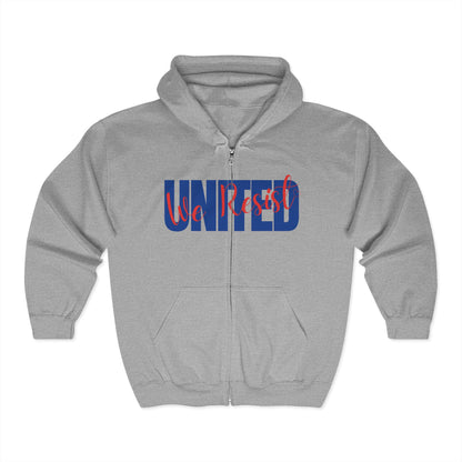 Zip-Up Hoodie | Men's Heavy Blend Full Zip Up Sweatshirt | United We Resist | Sizes Up To 3XL