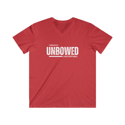 Unbroken. Unbowed. Unstoppable. | Men's 100% Cotton Fitted V-Neck T-Shirt | Sizes Up To 2XL