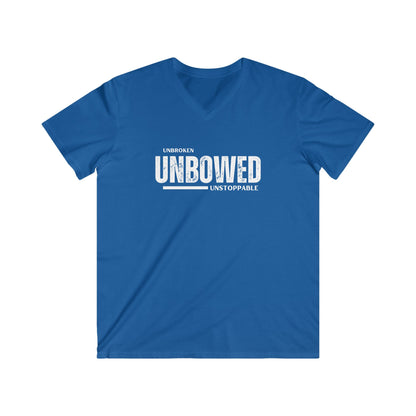 Unbroken. Unbowed. Unstoppable. | Men's 100% Cotton Fitted V-Neck T-Shirt | Sizes Up To 2XL