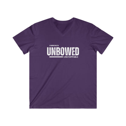 Unbroken. Unbowed. Unstoppable. | Men's 100% Cotton Fitted V-Neck T-Shirt | Sizes Up To 2XL