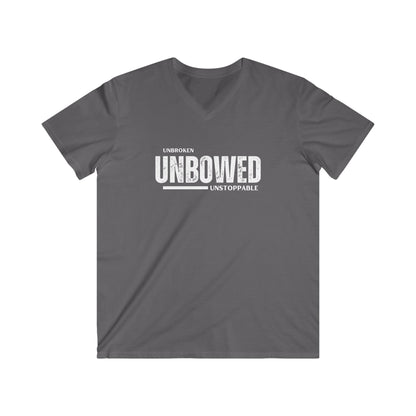 Unbroken. Unbowed. Unstoppable. | Men's 100% Cotton Fitted V-Neck T-Shirt | Sizes Up To 2XL