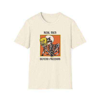 Real Men Defend Freedom | Men's 100% Cotton T-Shirt | Sizes Up To 5XL