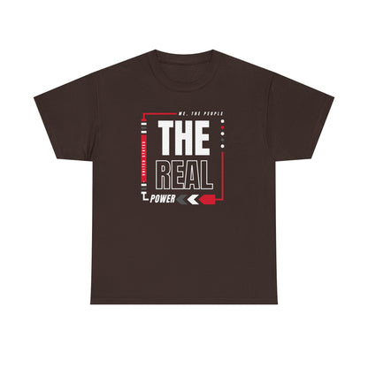 'We, The People, The Real Power' | Men's Heavy USA Cotton T-Shirt | Sizes Up To 5XL
