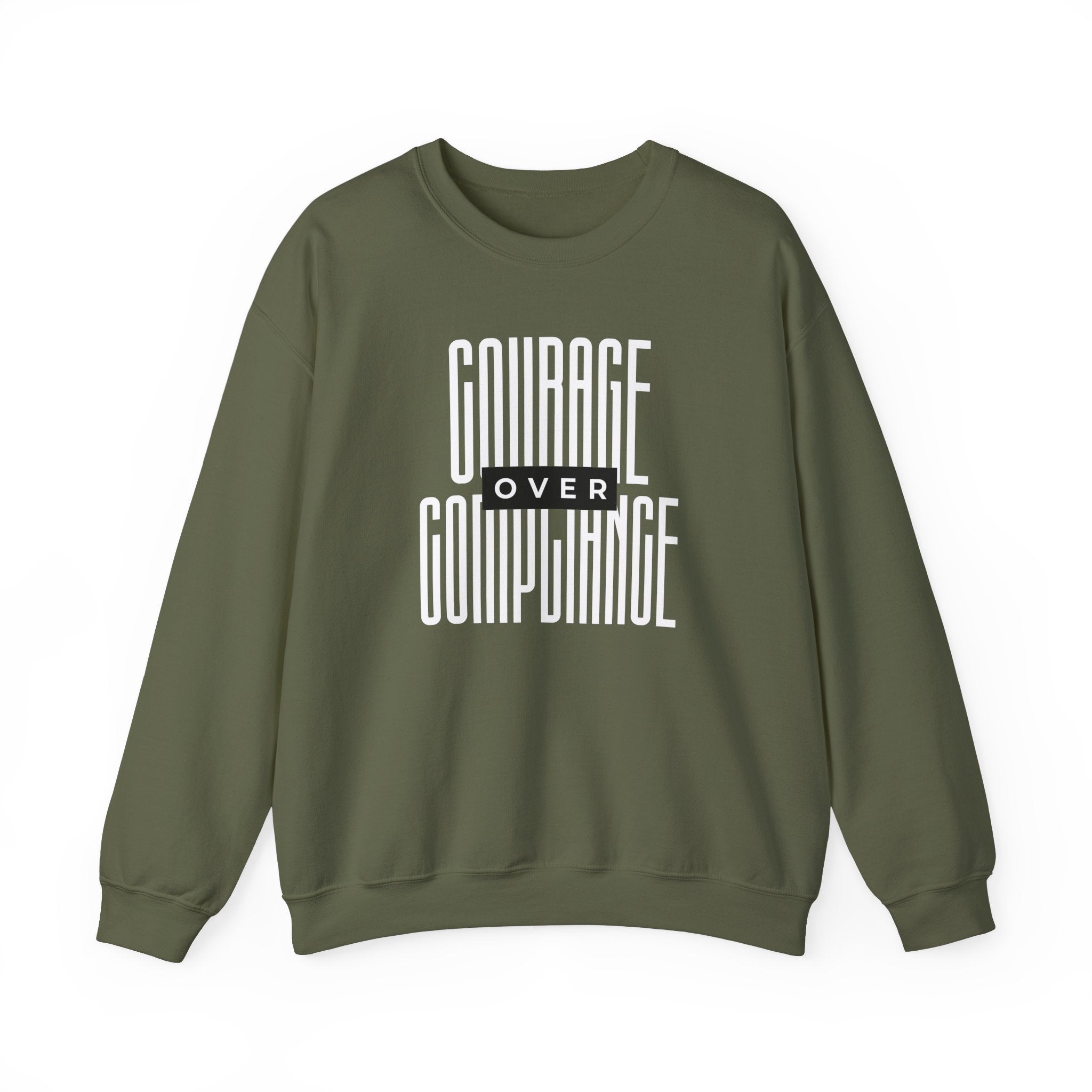 Courage Over Compliance | Men's Crewneck Sweatshirt | Sizes Up To 5XL