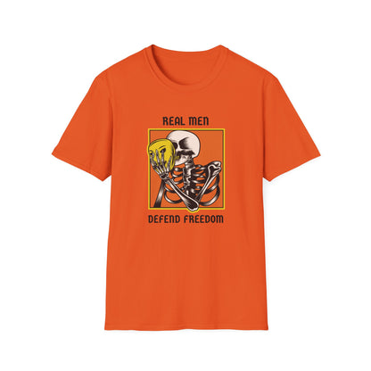 Real Men Defend Freedom | Men's 100% Cotton T-Shirt | Sizes Up To 5XL