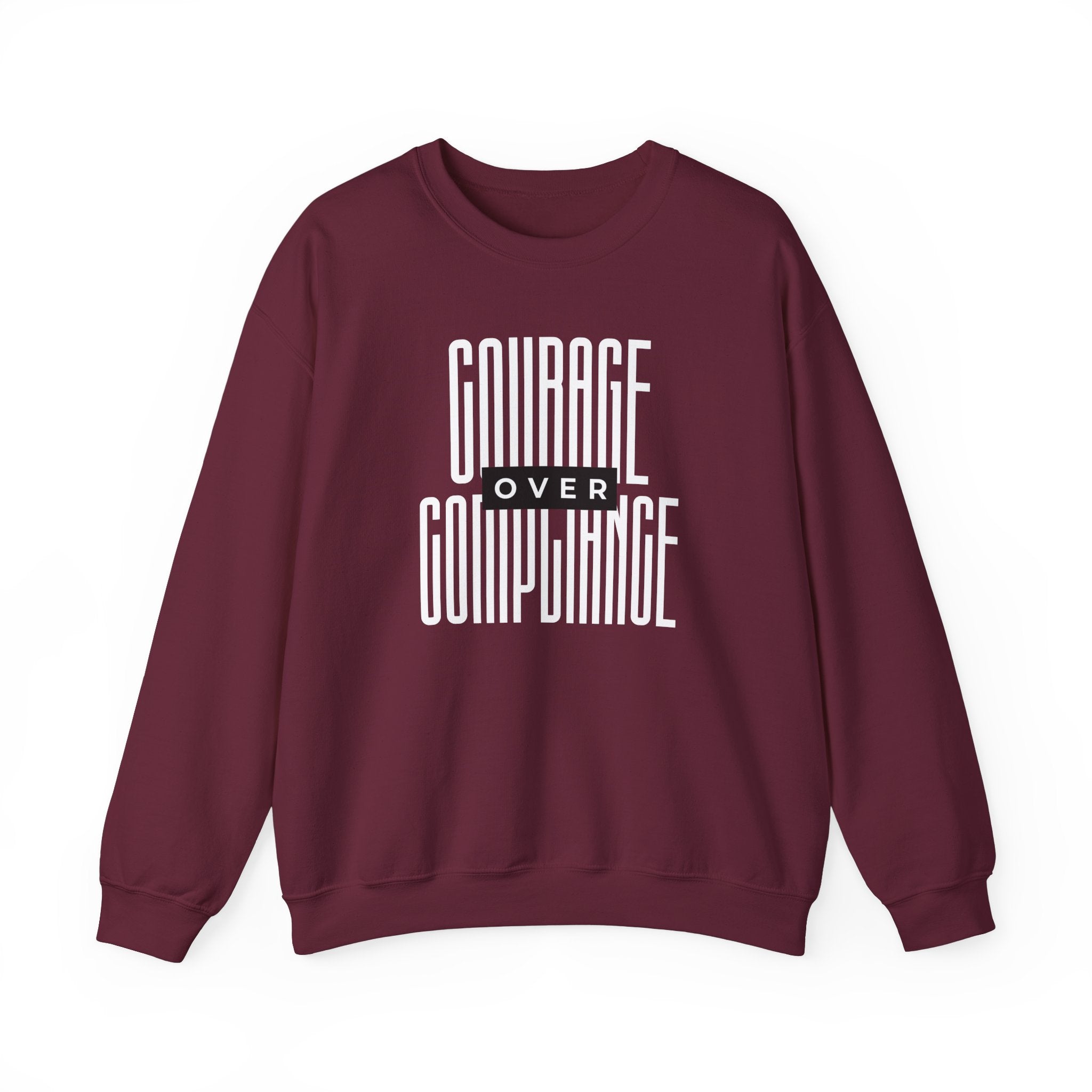 Courage Over Compliance | Men's Crewneck Sweatshirt | Sizes Up To 5XL
