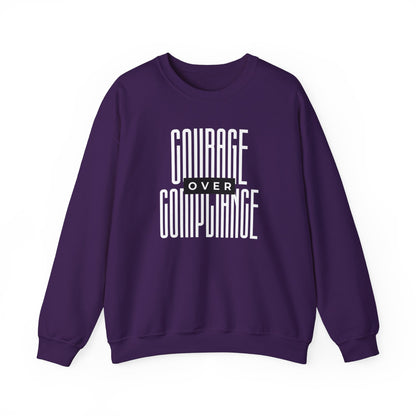 Courage Over Compliance | Men's Crewneck Sweatshirt | Sizes Up To 5XL