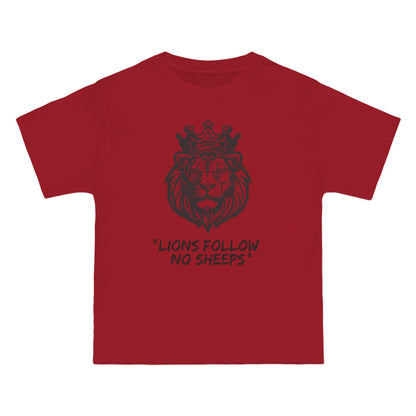 "Lions Follow No Sheeps" | Men's 100% Cotton Short-Sleeve T-Shirt | Sizes Up To 6XL
