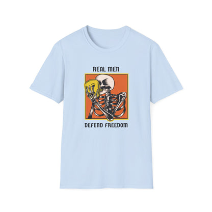 Real Men Defend Freedom | Men's 100% Cotton T-Shirt | Sizes Up To 5XL