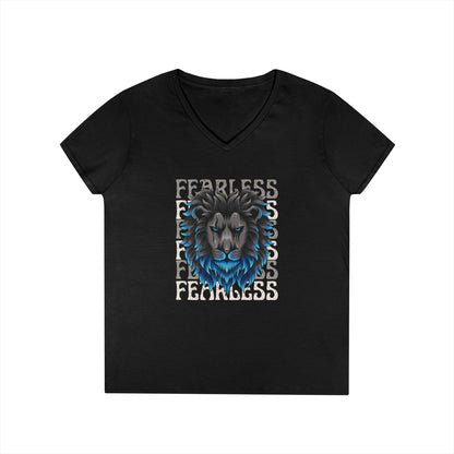 Fearless | Ladies' 100% Cotton V-Neck T-Shirt | Sizes Up To 3XL