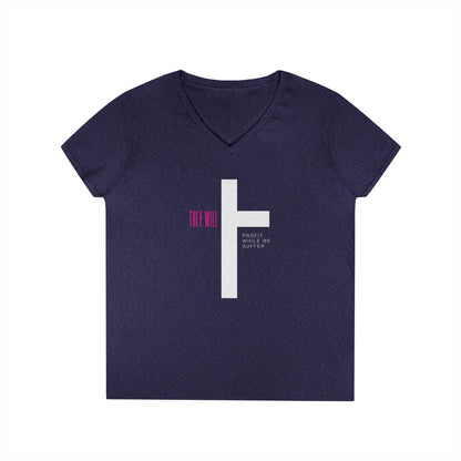 They Will Profit While We Suffer | Women’s V-Neck T-Shirt | Sizes S To 3XL