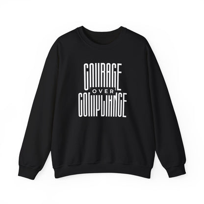 Courage Over Compliance | Men's Crewneck Sweatshirt | Sizes Up To 5XL