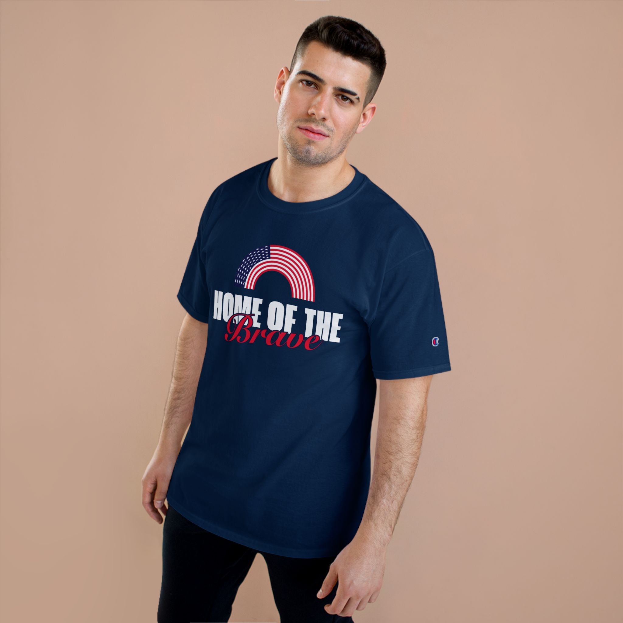 Home of the Brave | Men's Champion®  100% Cotton T-Shirt | Sizes Up To 4XL